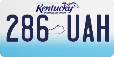 KY license plate 286UAH