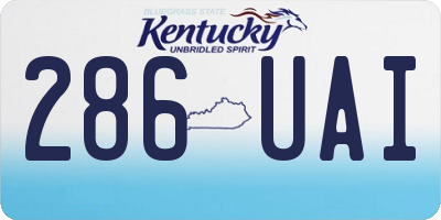 KY license plate 286UAI