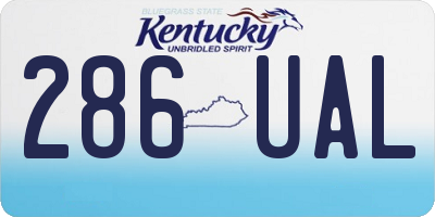 KY license plate 286UAL