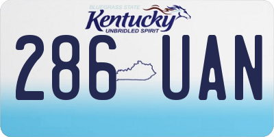 KY license plate 286UAN