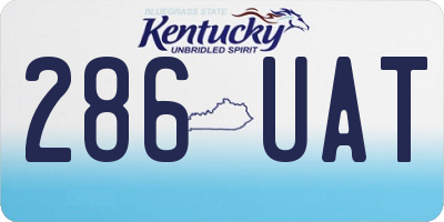 KY license plate 286UAT