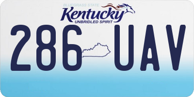 KY license plate 286UAV