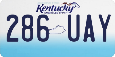 KY license plate 286UAY