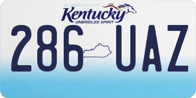 KY license plate 286UAZ