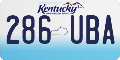 KY license plate 286UBA