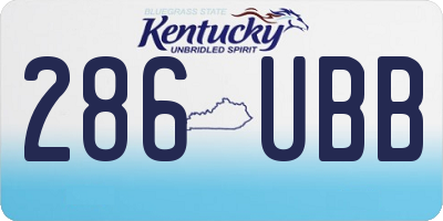 KY license plate 286UBB