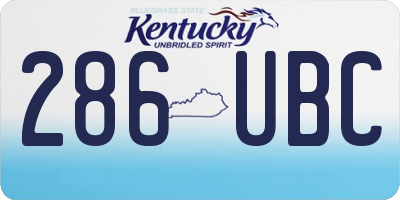 KY license plate 286UBC