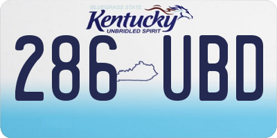 KY license plate 286UBD