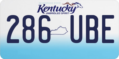 KY license plate 286UBE