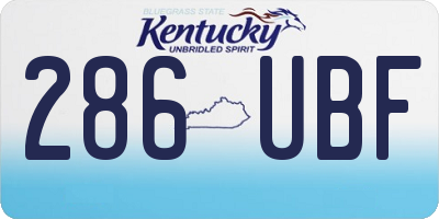 KY license plate 286UBF