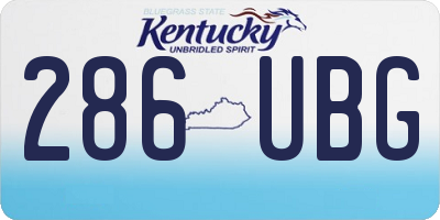 KY license plate 286UBG