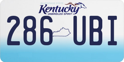 KY license plate 286UBI