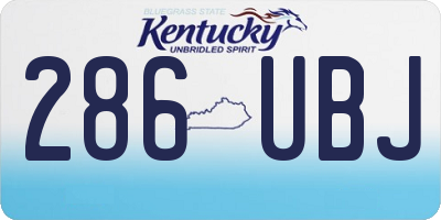 KY license plate 286UBJ