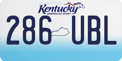 KY license plate 286UBL