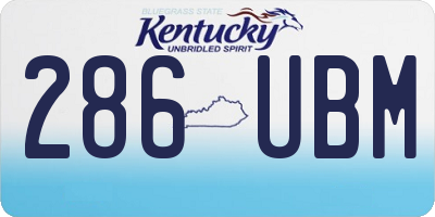 KY license plate 286UBM