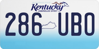 KY license plate 286UBO
