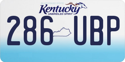 KY license plate 286UBP