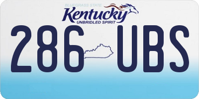 KY license plate 286UBS