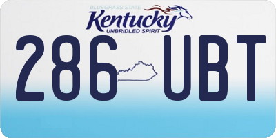 KY license plate 286UBT