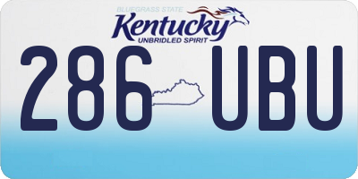 KY license plate 286UBU