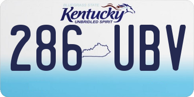KY license plate 286UBV