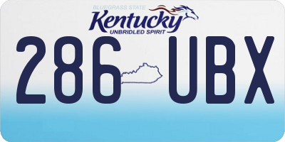 KY license plate 286UBX