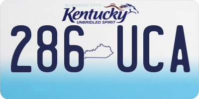 KY license plate 286UCA