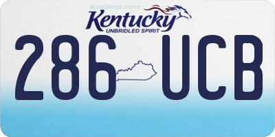KY license plate 286UCB