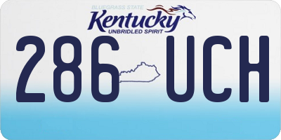 KY license plate 286UCH