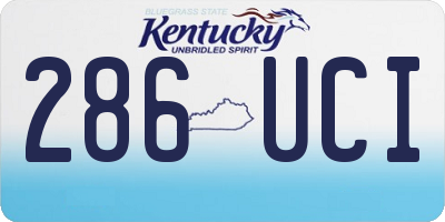 KY license plate 286UCI
