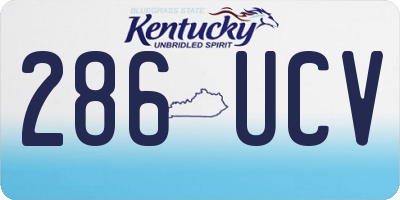 KY license plate 286UCV