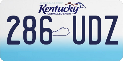 KY license plate 286UDZ