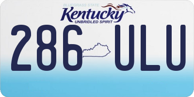 KY license plate 286ULU