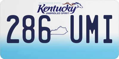 KY license plate 286UMI