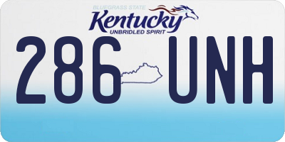 KY license plate 286UNH