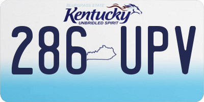 KY license plate 286UPV