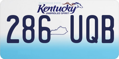 KY license plate 286UQB