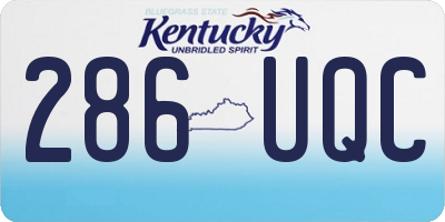 KY license plate 286UQC