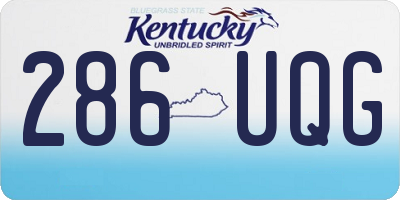 KY license plate 286UQG