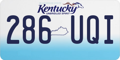 KY license plate 286UQI