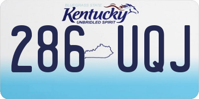 KY license plate 286UQJ