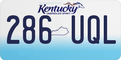 KY license plate 286UQL