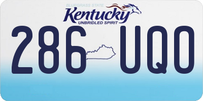 KY license plate 286UQO