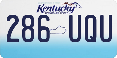KY license plate 286UQU
