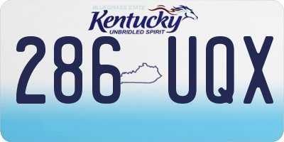 KY license plate 286UQX