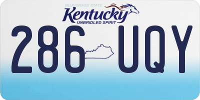 KY license plate 286UQY