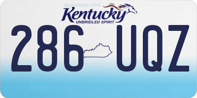KY license plate 286UQZ