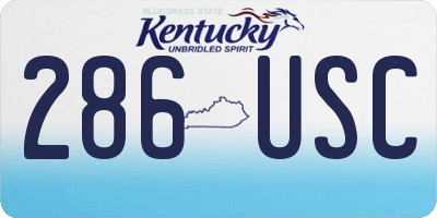 KY license plate 286USC
