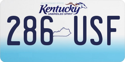 KY license plate 286USF