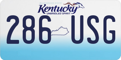 KY license plate 286USG